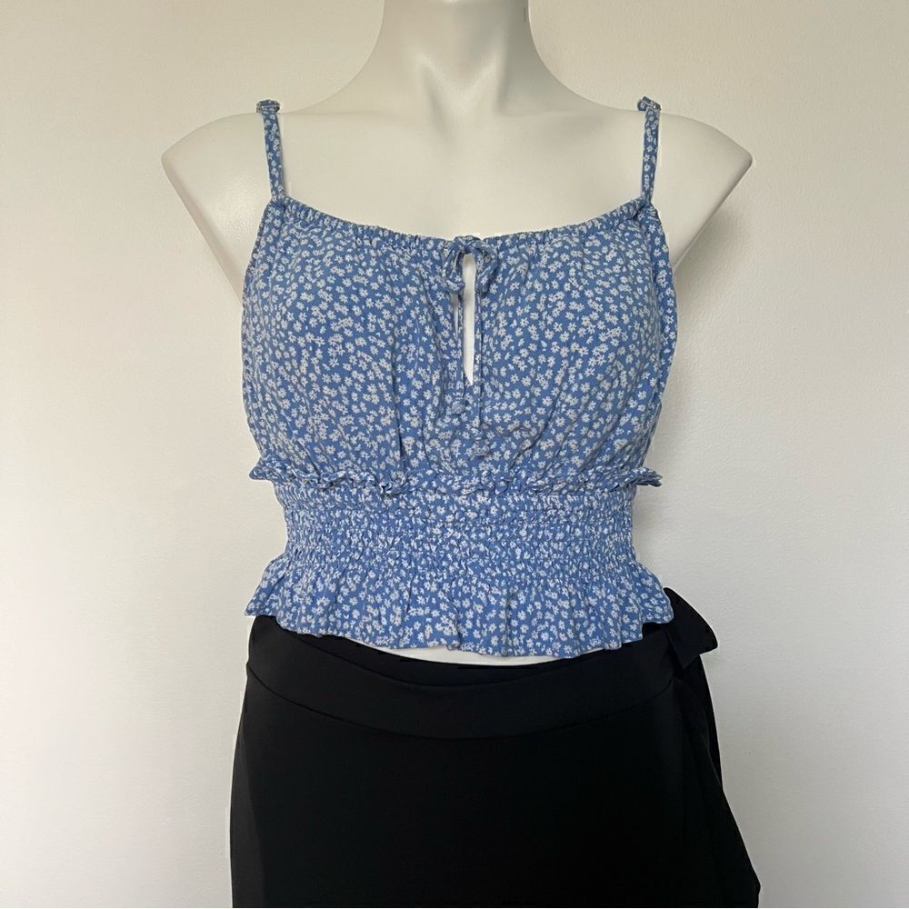 Wild Fable Smocked Crop Tank Top Mini floral Marilyn  Monroe
